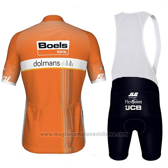 2018 Abbigliamento Ciclismo Boels Dolmans Arancione Manica Corta e Salopette